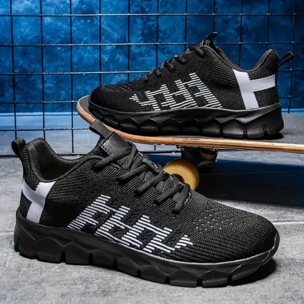 PLUS SIZE Men's Woven Knit Breathable Running Shoes